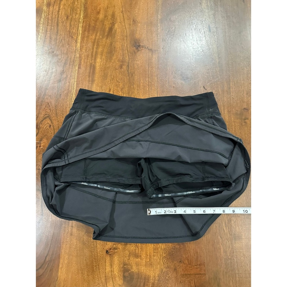 Lululemon Pace Rival Skirt Tall Black Pleated Tennis Running Skort Size 10
